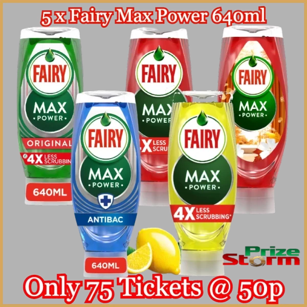 Win 5 Bottles of Fairy Max Power 640ml! promotional image
